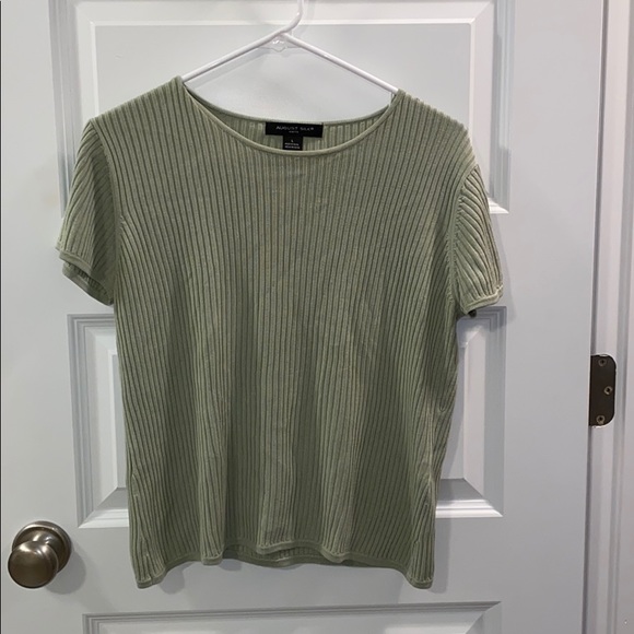 august silk green ribbed t-shirt - Picture 1 of 2